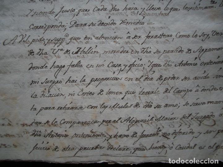 Manuscritos antiguos: Documento manuscrito de1779 referente a Hell&iacute;n, Albacete - Foto 12