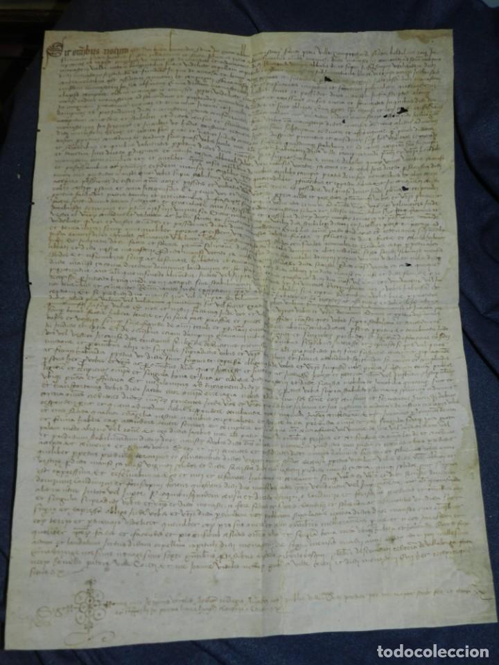Manuscrits anciens: (M) PERGAMINO MEDIEVAL MANUSCRITO A&Ntilde;O 1496 MONASTERIO DE SAN PEDRO DE CAMPRODON