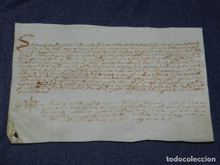 Manuscritos antigos: ANTIGUO PERGAMINO MANUSCRITO MEDIEVAL A&Ntilde;O 1624 - 23X15CM. .- ORIGINAL DE LA &Eacute;POCA