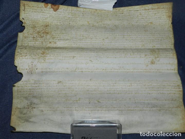 Manuscrits anciens: ANTIGUO PERGAMINO MANUSCRITO MEDIEVAL 1526 - 36X30CM. .- ORIGINAL DE LA EPOCA