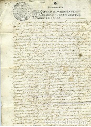 Manuscritos antiguos: GALICIA a&ntilde;o 1686 . Sello Qvarto Diez maraved&iacute;s. MANUSCRITO original