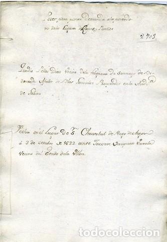 Manuscritos antiguos: GALICIA a&ntilde;o 1622 . lugares de Larouce y Paci&ntilde;os por Pedro Diaz a favor de Blas Fern&aacute;ndez