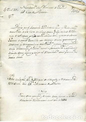 Alte Manuskripte: Galicia A&ntilde;o 1681 . NOMBRAMIENTO. Antonio Pazos con poder de Benita de Andrade