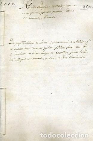 Manuscritos antiguos: Galicia A&ntilde;o 1625 . D. Alvaro de Losada al Abad del Monasterio de Mel&oacute;n. RECIBOS ORIGINALES