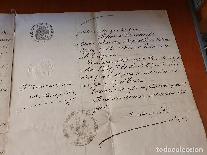 Manuscritos antiguos: Documento frances, testamento, fechado en 1864, con timbre imperial - Foto 4