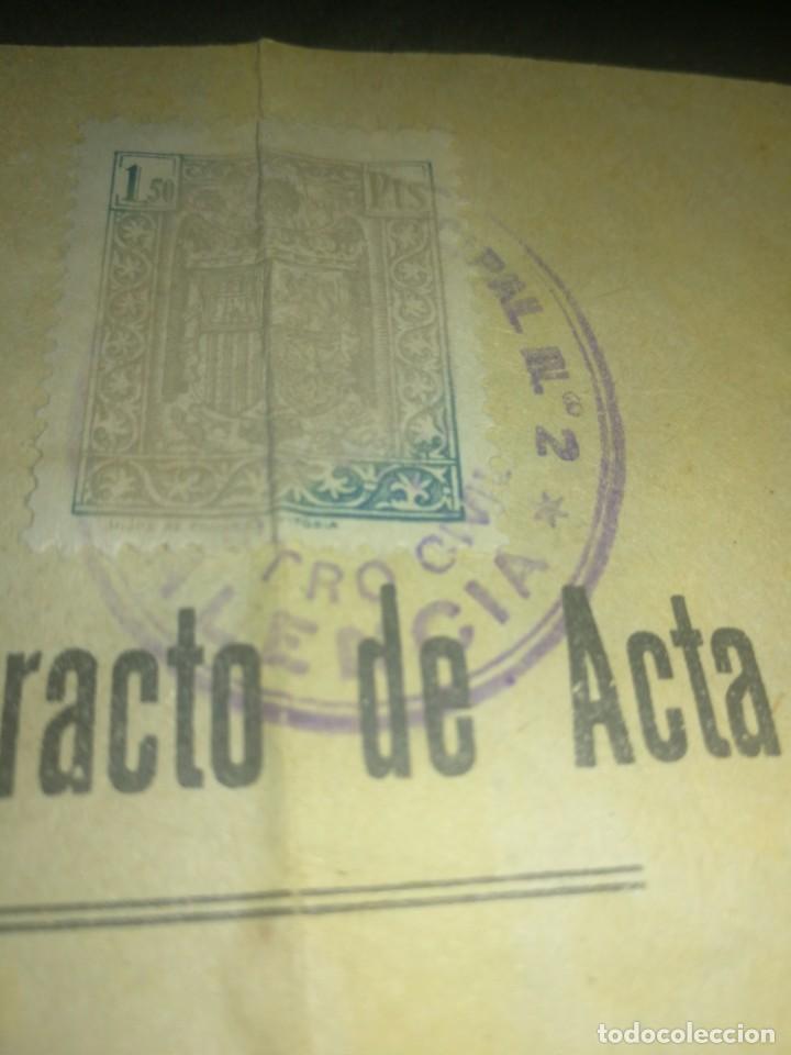 Manuscritos antiguos: VALENCIA, 1940,CERTIFICADO ACTA NACIMIENTO - Foto 3