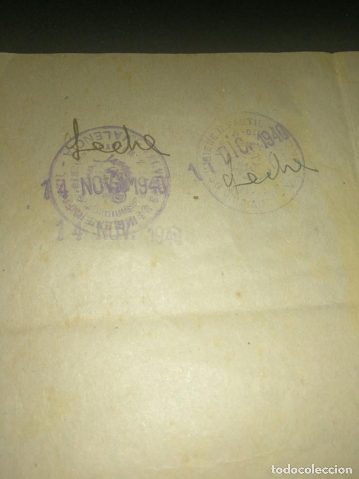 Manuscritos antiguos: VALENCIA, 1940,CERTIFICADO ACTA NACIMIENTO - Foto 5