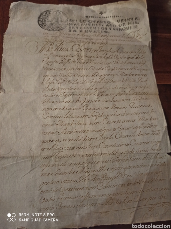 Manuscritos antiguos: Escritura 1754 - Foto 1