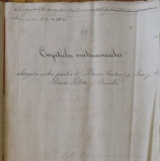Manuscritos antiguos: CAPÍTULOS MATRIMONIALES. BRUNO CISTARÉ. TERESA RIBERA CRUELLS. IGUALADA. 1807. MARTÍN PUIGDOLLERS.. Lote 215530757
