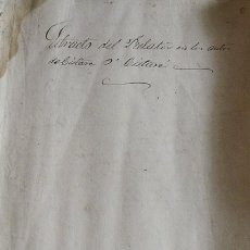Manuscritos antiguos: EXTRACTO DEL RELATOR EN LOS AUTOS DE BRUNO Y MIGUEL CISTARÉ. ÁRBOL GENEALÓGICO. 1877 PLEITO IGUALADA