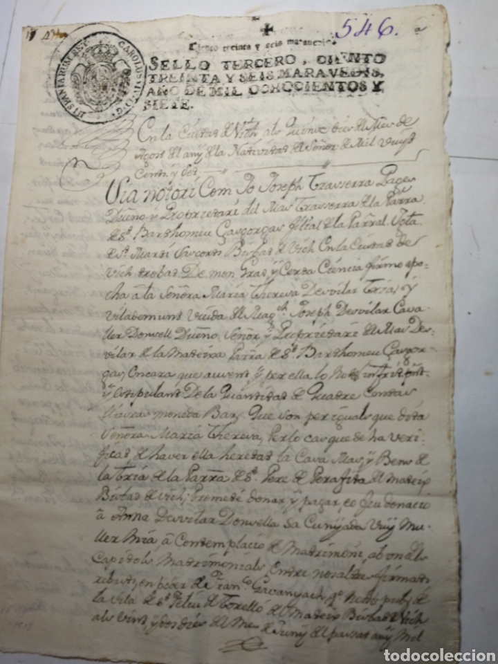 Alte Manuskripte: documento escrito a mano del 1807