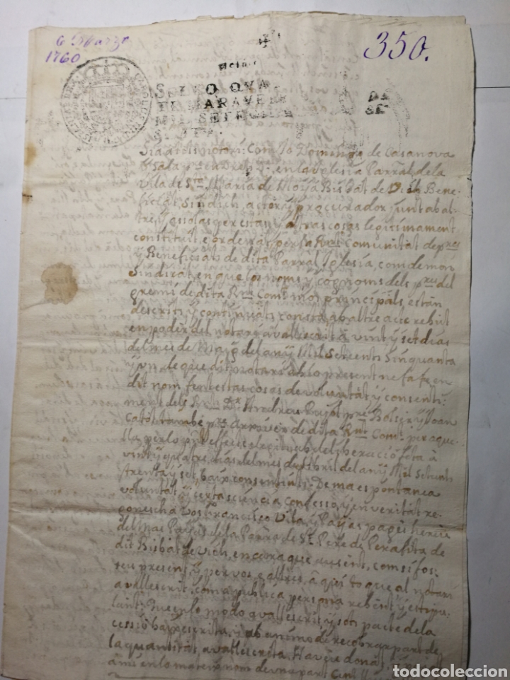Alte Manuskripte: documento del 1760 escrito a mano