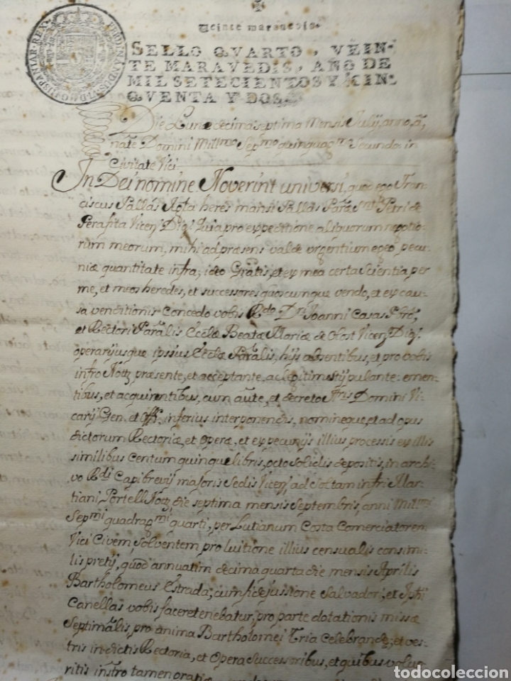 Manuscritos antiguos: documento del 1751 escrito a mano. censal - Foto 2