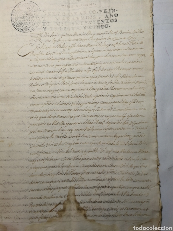 Manuscritos antiguos: documento del 1735 escrito a mano. censal - Foto 2