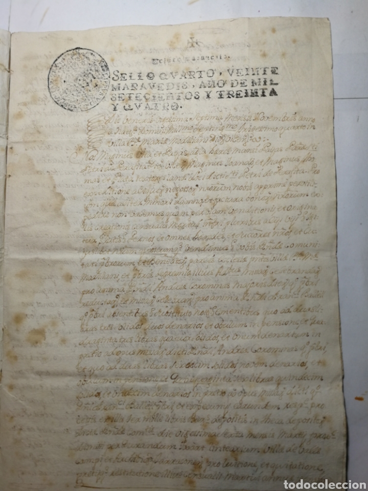 Manuscritos antiguos: documento del 1734 escrito a mano. censal - Foto 2