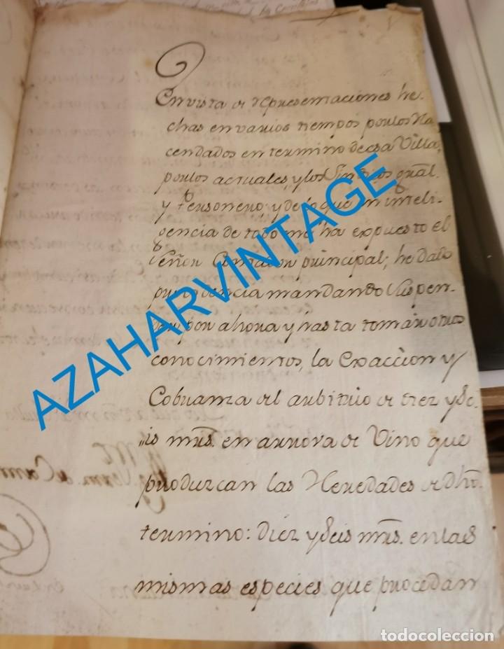 Manoscritti antichi: SEVILLA, 1793, EXACCION TEMPORAL ARBITRIOS SOBRE VINOS Y VINAGRES, 2 PAGINAS