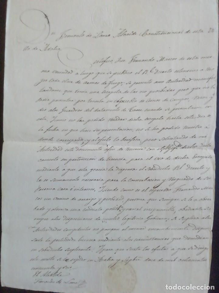 Manuscritos antiguos: CERTIFICADO TENENCIA Y USO DE ARMAS - Foto 1