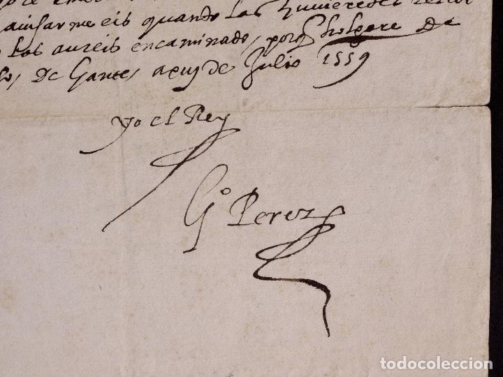 Manuscritos antigos: CARLOS I. COPIA ORIGINAL DE EPOCA DE LA CARTA ENVIADA A SU EMBAJADOR EN G&Eacute;NOVA 1559