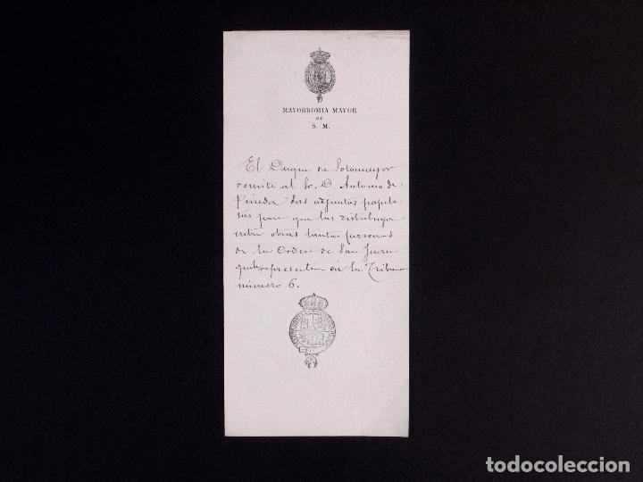 Manuscritos antiguos: NOTA DEL DUQUE DE SOTOMAYOR - Foto 1