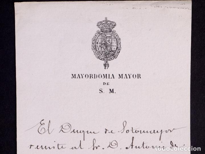 Manuscritos antiguos: NOTA DEL DUQUE DE SOTOMAYOR - Foto 2