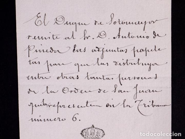 Manuscritos antiguos: NOTA DEL DUQUE DE SOTOMAYOR - Foto 4