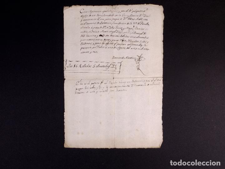 Manuscritos antiguos: MEDIDA DE TIERRA EN FALCES 1803 - Foto 2