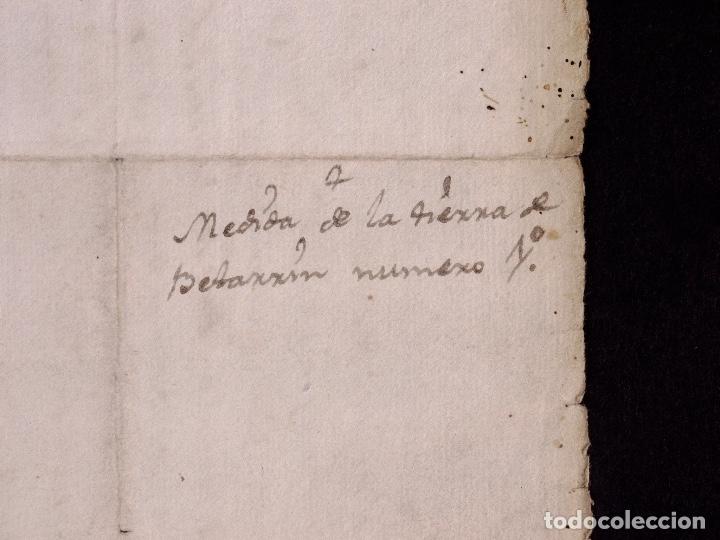 Manuscritos antiguos: MEDIDA DE TIERRA EN FALCES 1803 - Foto 4