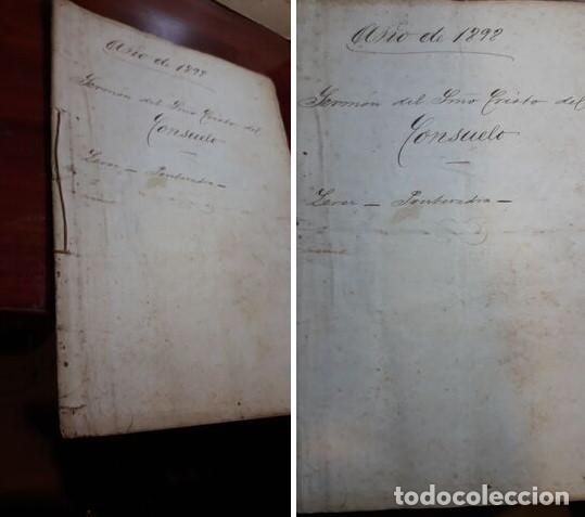 Manuscritos antiguos: libro manuscrito original.SERMON CRISTO DE LA VICTORIA.1898.. Lerez. Pontevedra