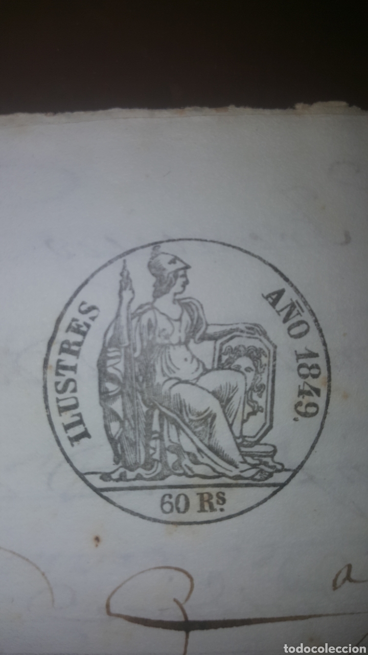 Manuscritos antiguos: 2 DOCUMENTOS EN PAPEL TIMBRADO A&Ntilde;O 1849, SELLO SECO - Foto 3