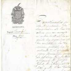 Manuscritos antiguos: MANUSCRITO DIPUTACIÓN PROVINCIAL DE TARRAGONA, AÑO 1886, FIRMADO POR EL PRESIDENTE. Lote 222398321