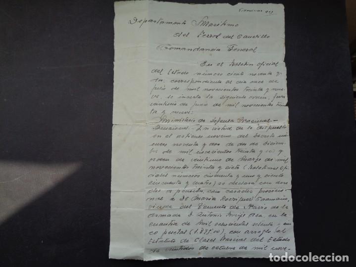 Ancient Manuscripts: DOCUMENTO DE RECONOCIMIENTO DE PENSION DE VIUDEDAD EN LA MARINA