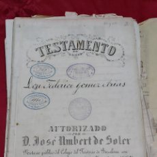 Manuscritos antiguos: FEDERICO GOMEZ ARIAS (SALAMANCA 1828-1900) INVENTOR DIESEL. TESTAMENTO Y DOCUMENTOS MANUSCRITOS, ETC. Lote 226390765