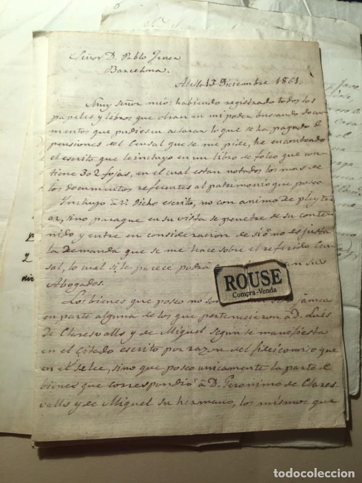 Manuscritos antiguos: ALELLA - DIFERENTES DOCUMENTOS MANUSCRITOS - SOBRE 1860 - 8 DOCUMENTOS - Foto 5