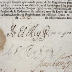 Manuscritos antiguos: 1767 TITULO TENIENTE CORONEL-FIRMA REY CARLOS III-MINISTRO VEGA- MUNIÁIN-1778 CERT HABITO CALATRAVA