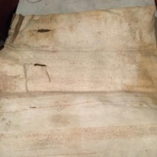 Manuscritos antiguos: BARCELONA -ANTIGUO DOCUMENTO MEDIEVAL MANUSCRITO SOBRE PERGAMINO 1599- 84X79,5 CM.. Lote 232042670