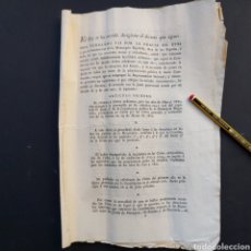 Manuscritos antiguos: DECRETO FERNANDO VII 1820-1821 TRIENIO LIBERAL - CONSTITUCIONAL ELECCIONES ESPAÑA CÁDIZ PEPA. Lote 232253055