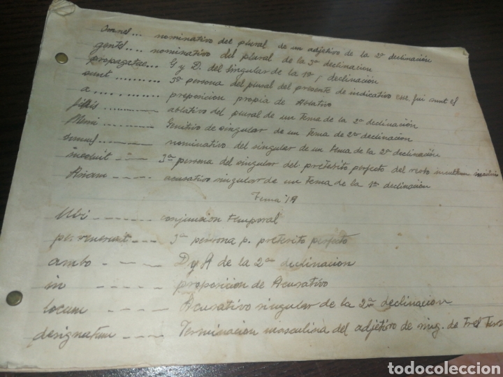 Manuscritos antiguos: LINARES 1933,Apuntes de gram&aacute;tica manuscritos - Foto 2