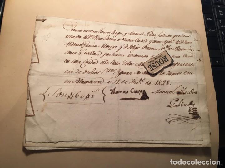 Manuscritos antiguos: SALAMANCA - ANTIGUO DOCUMENTO MANUSCRITO 1828 - Foto 1
