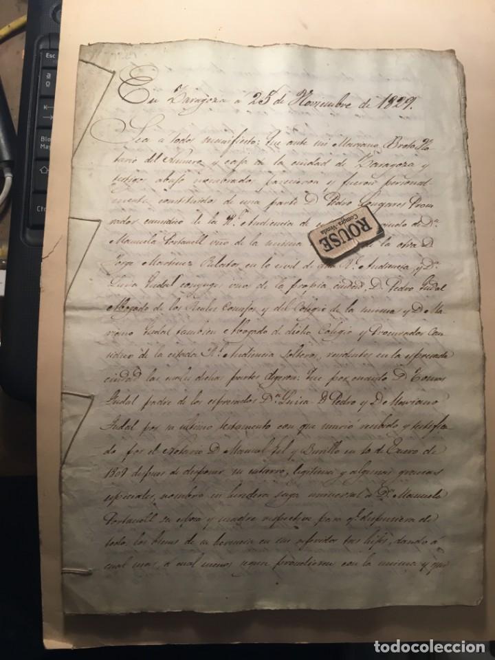 Manuscritos antiguos: ZARAGOZA - ANTIGUO DOCUMENTO MANUSCRITO 1829 - 10 PAG. - Foto 1
