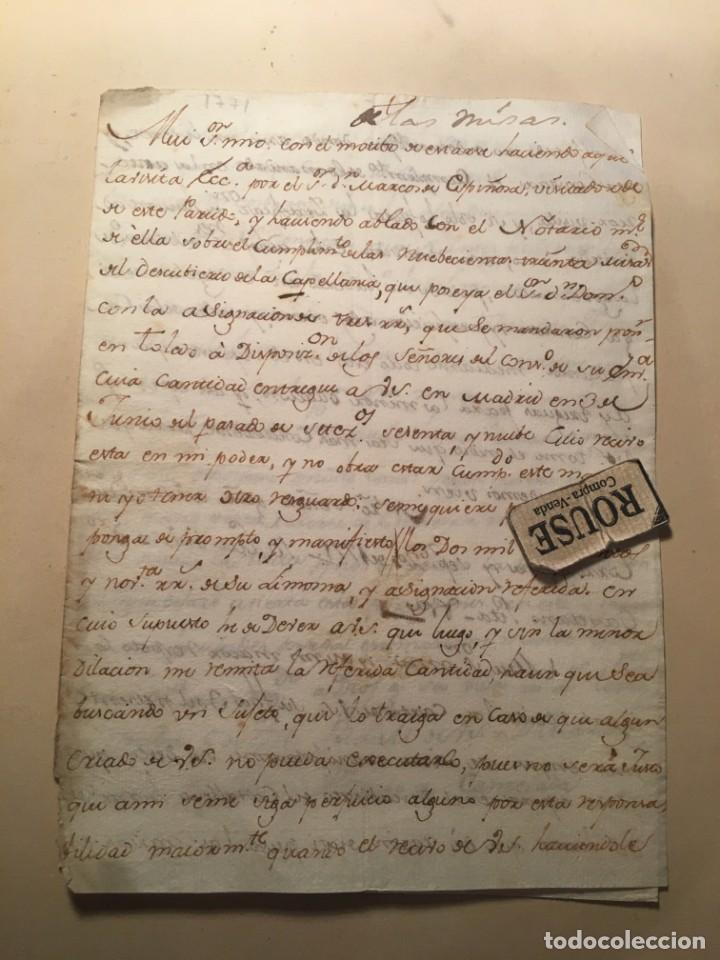 Manuscritos antiguos: TORRELAGUNA / CONDE DE CANCELADA - DOCUMENTO ANTIGUO MANUSCRITO 1771 - Foto 1