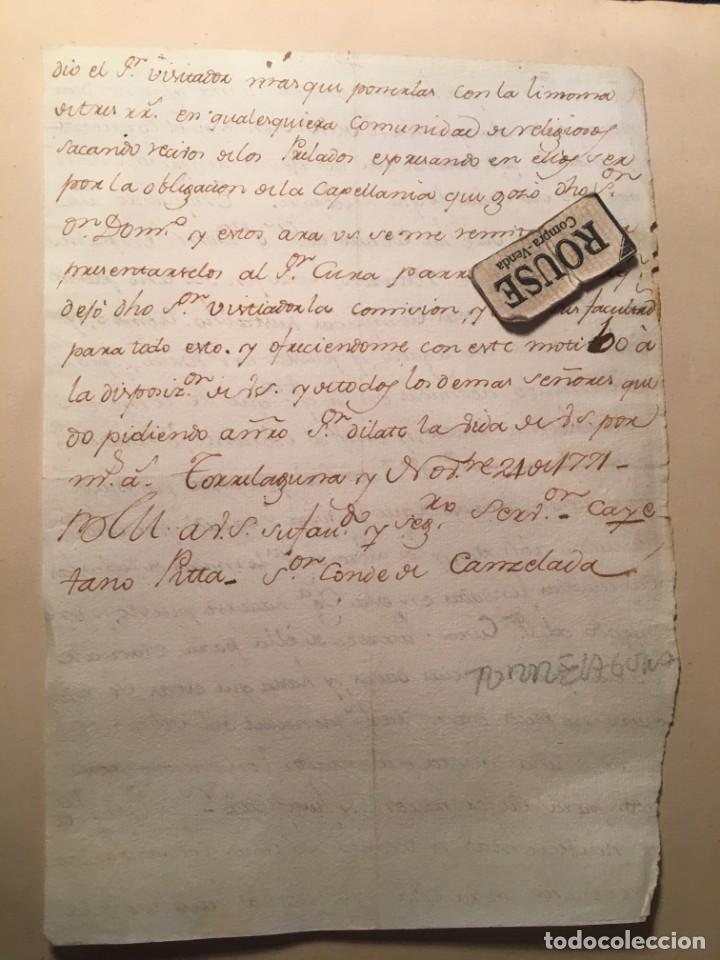 Manuscritos antiguos: TORRELAGUNA / CONDE DE CANCELADA - DOCUMENTO ANTIGUO MANUSCRITO 1771 - Foto 2