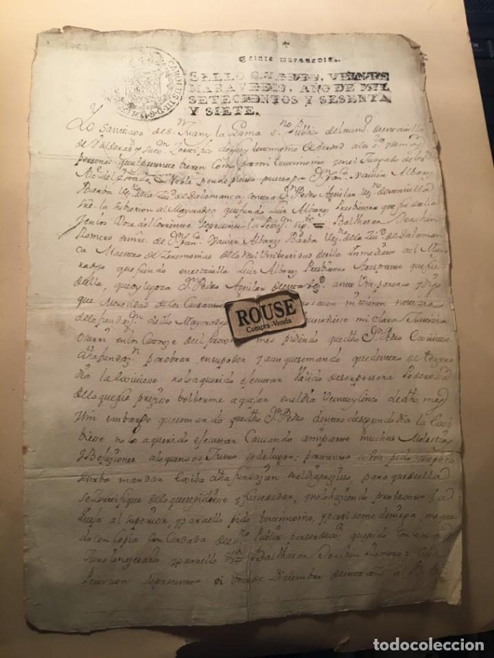 Manuscritos antiguos: SALAMANCA - DOCUMENTO ANTIGUO MANUSCRITO 1763 - Foto 1