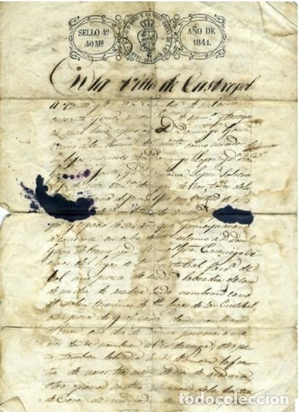 Manuscritos antiguos: Galicia . VILLA DE CASTROPOL. A&Ntilde;O 1841. - Foto 1