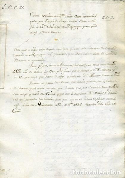Manuscritos antiguos: CARTA MANUSCRITA GALICIA A&Ntilde;O 1707 - Foto 1