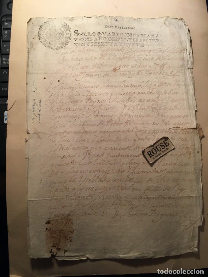 Manuscritos antiguos: ANTIGUO DOCUMENTO MANUSCRITO 1669 - 4 PAG. - Foto 1