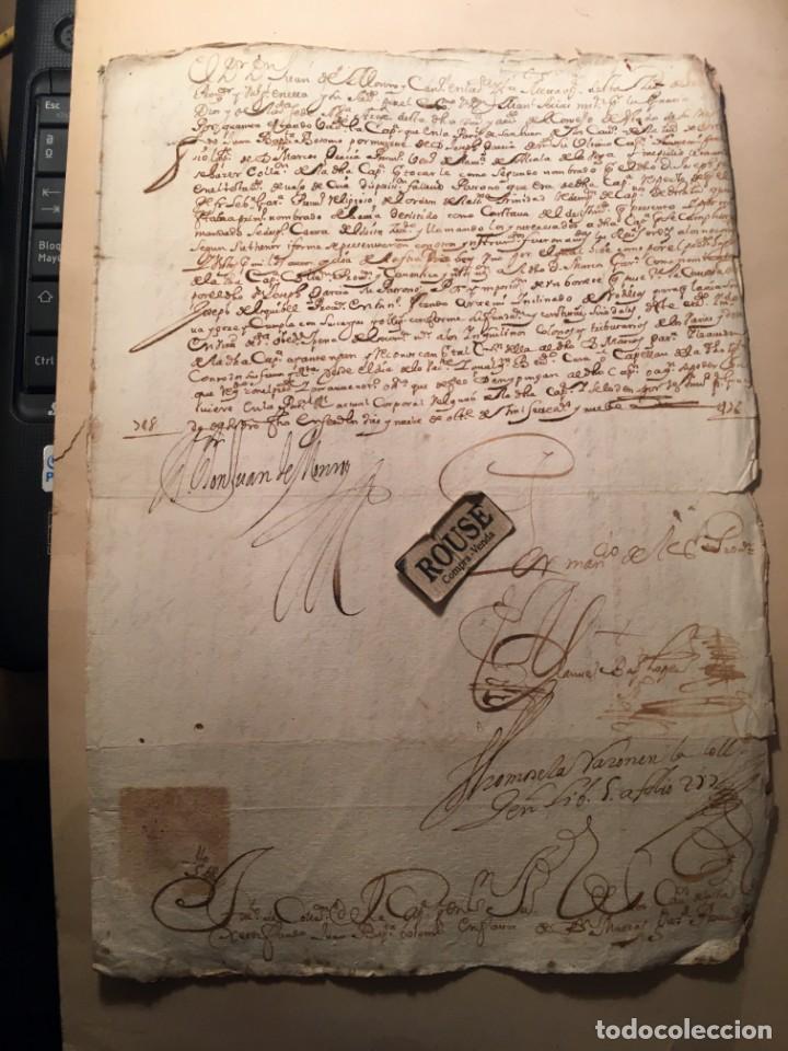 Manuscritos antiguos: ANTIGUO DOCUMENTO MANUSCRITO - 1709 - 4 PAG.- 31X22 CM. - Foto 1