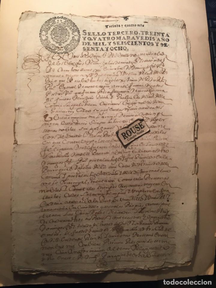 Manuscritos antiguos: ANTIGUO DOCUMENTO MANUSCRITO , 1668- 12 PAG. 32X22 CM. - Foto 1