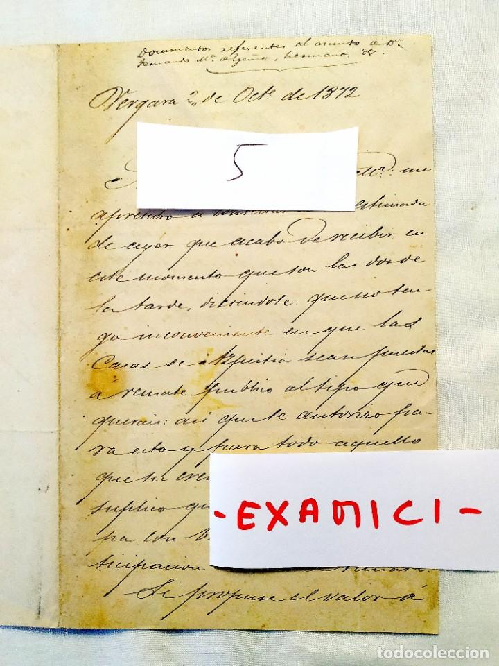 Manuscritos antiguos: 1872 - VERGARA - REMATE P&Uacute;BLICO CASAS AZPEITIA - Foto 1