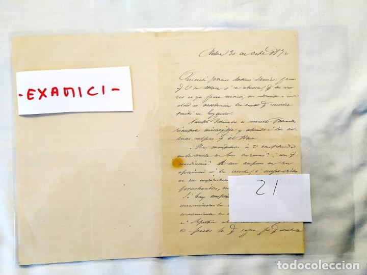 Manuscritos antiguos: 1872 - TOLOSA - FAMILIA EGA&Ntilde;A - Foto 1