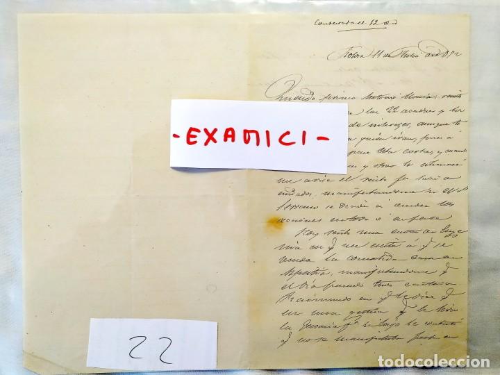 Manuscritos antiguos: 1872 - TOLOSA - FAMILIA EGA&Ntilde;A - Foto 1
